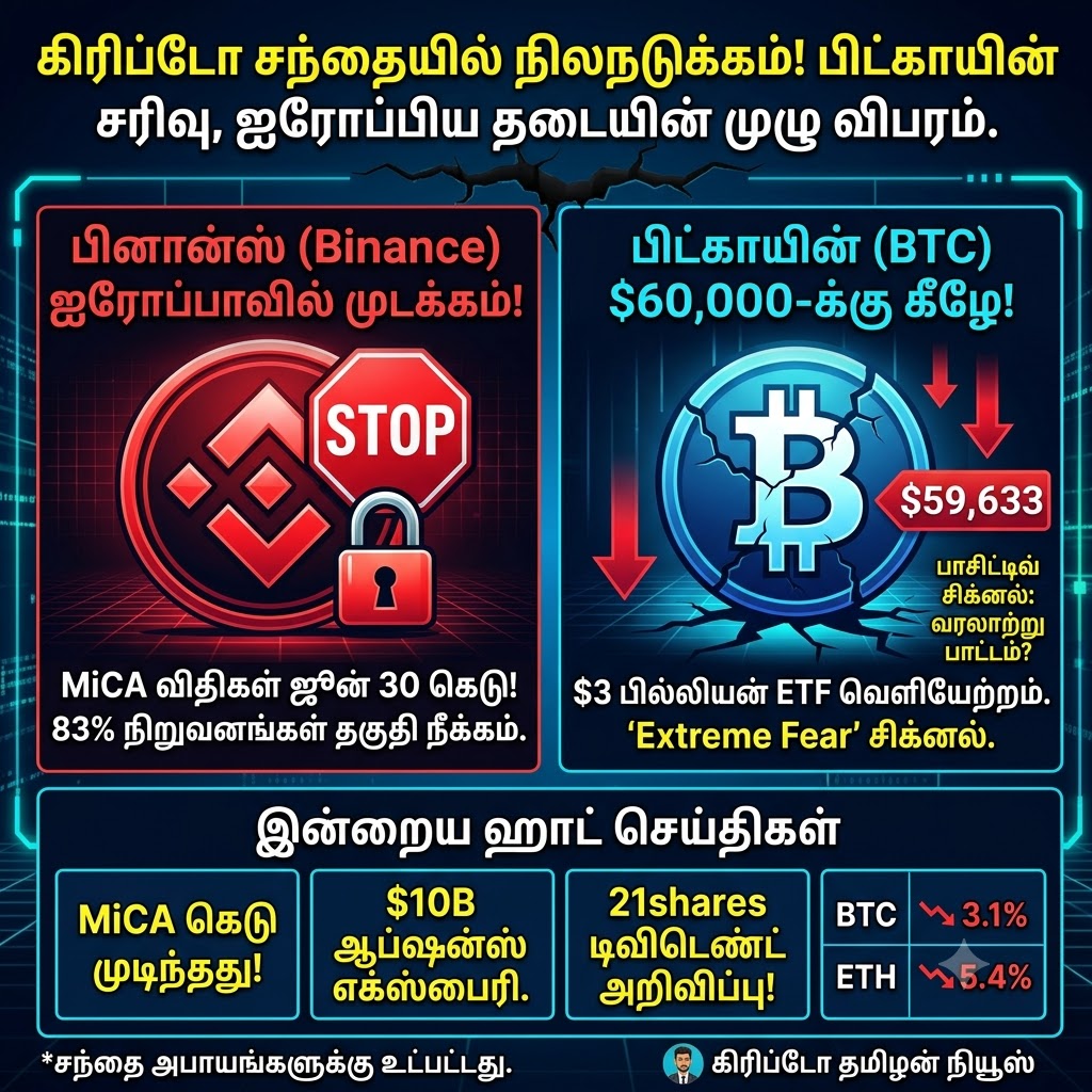 கிரிப்டோ சந்தையில் நிலநடுக்கம்! பிட்காயின் சரிவுக்கும், ஐரோப்பிய நாடுகளின் தடைக்கும் என்ன சம்பந்தம்?